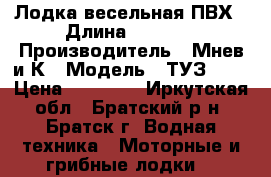  Лодка весельная ПВХ › Длина ­ 2 800 › Производитель ­ Мнев и К › Модель ­ ТУЗ-280 › Цена ­ 13 500 - Иркутская обл., Братский р-н, Братск г. Водная техника » Моторные и грибные лодки   